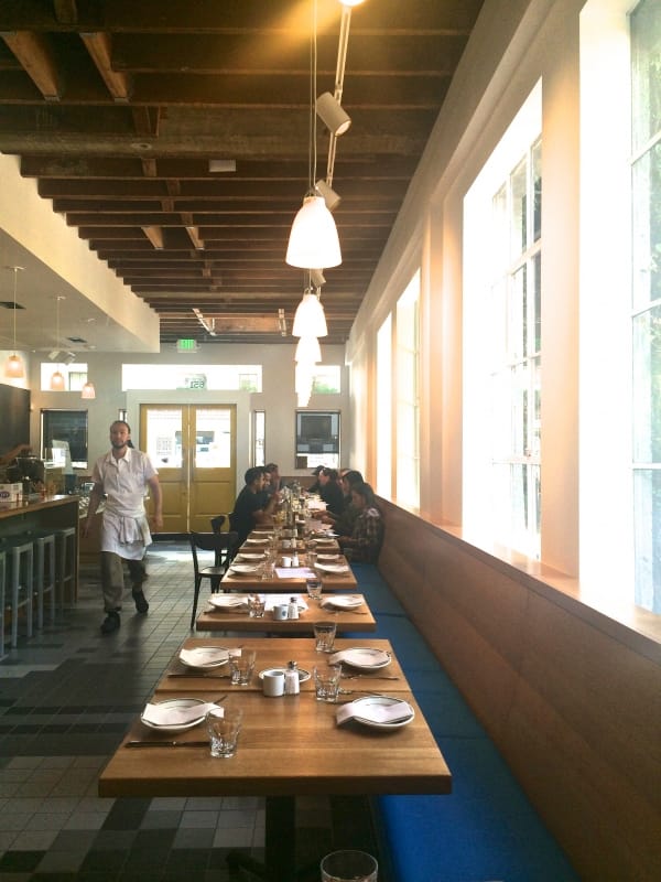 Spacious Pizzeria Delfina in Palo Alto, ideal for intimate corporate dinners and networking.