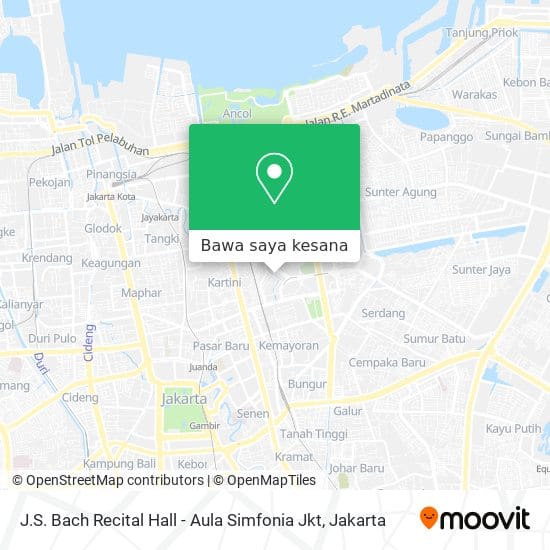 Digital map of JS Bach Recital Hall, Jakarta, for accessible event navigation.