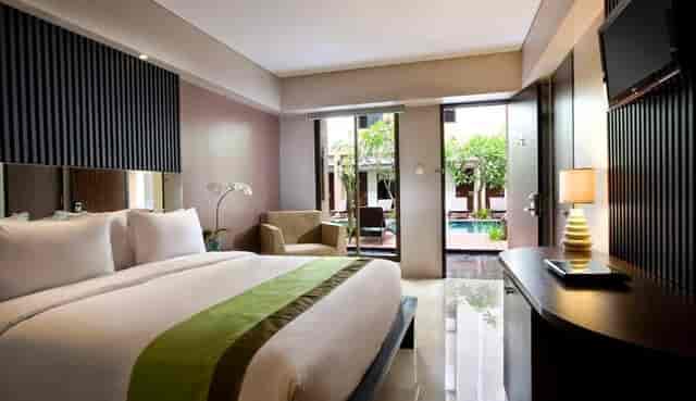 Luxurious hotel room in Santika Kuta, Bali, ideal for events and business travelers.