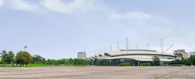 Spacious outdoor event venue at Indonesia Convention Exhibition, ideal for gatherings and networking.