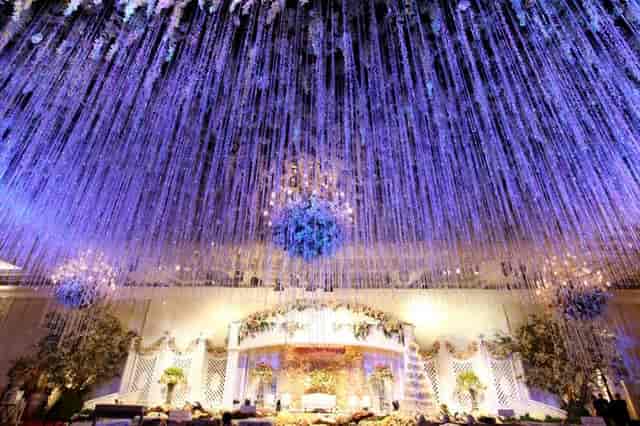 Elegant Pullman Grand Ballroom with floral chandeliers, ideal for weddings and upscale events.