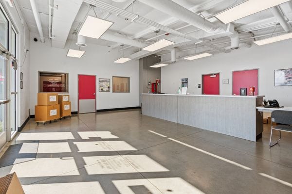 Modern reception area at The Pink Door, perfect for events and meetings.