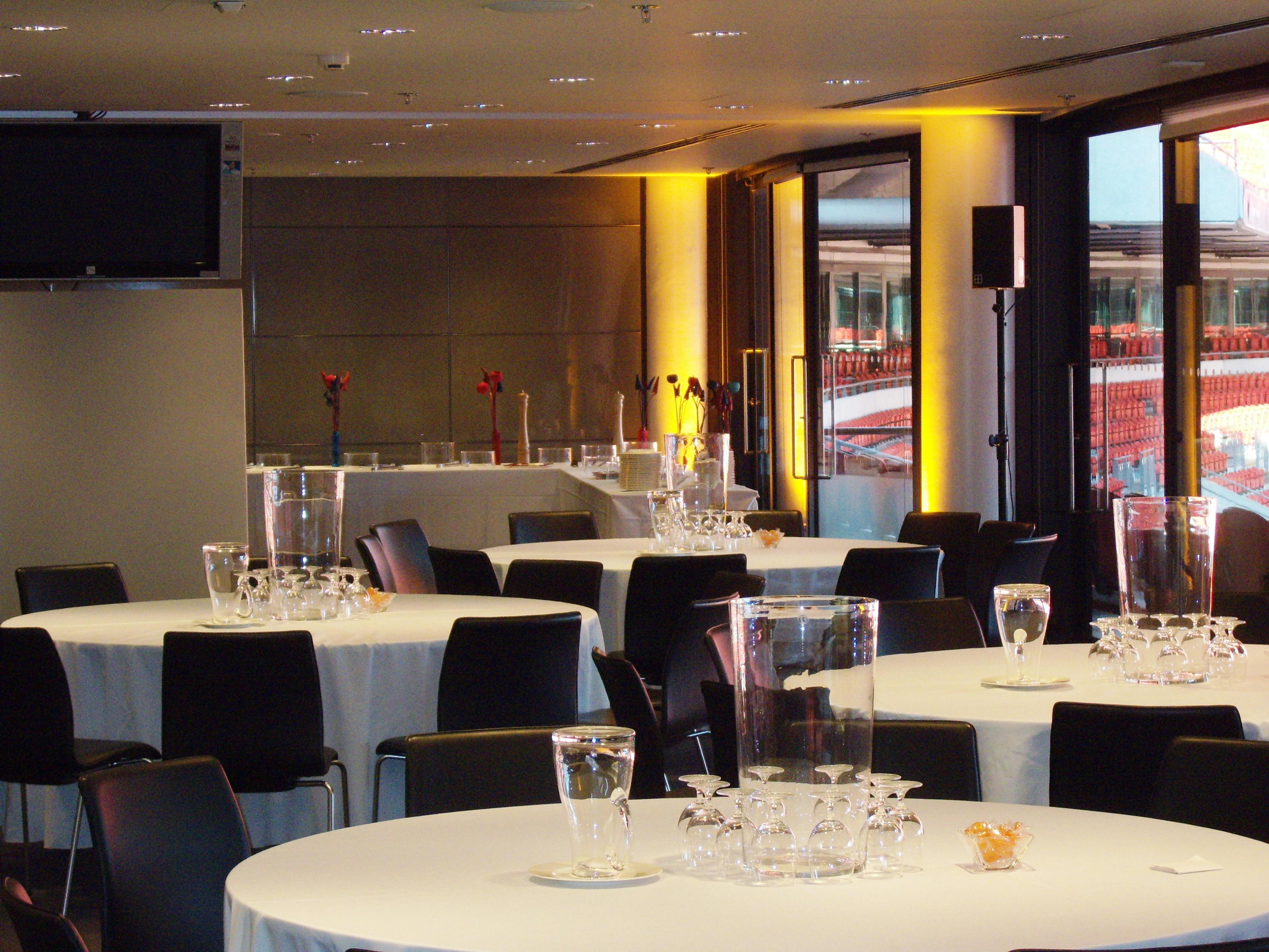 Pitch View Room at Wembley Stadium, elegantly set for corporate events and receptions.