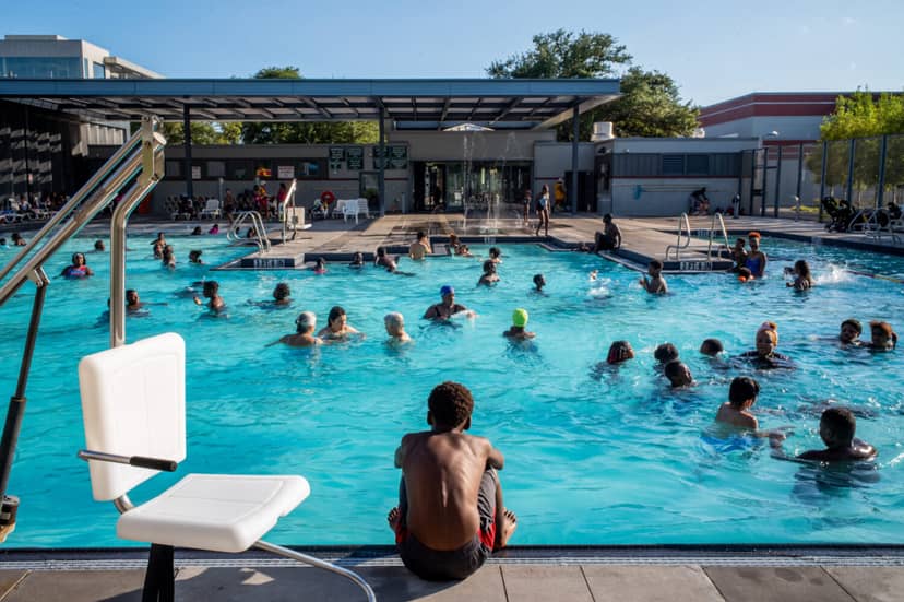 Swimming pool gathering in Houston Parks, perfect for summer parties and events.