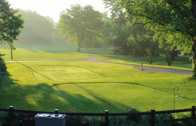 Westwood Golf Club outdoor banquet facility, lush landscape ideal for weddings and events.