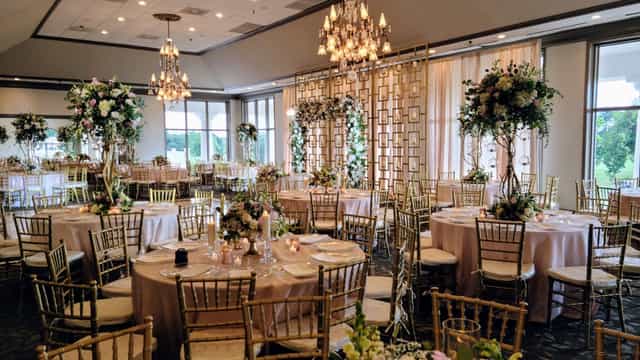 Elegant Searls Room at Sugar Creek Country Club, ideal for upscale weddings and events.