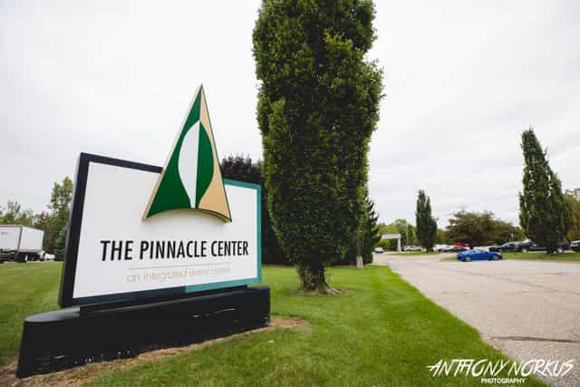 Event Center entrance sign at The Pinnacle Center, ideal for meetings and events.