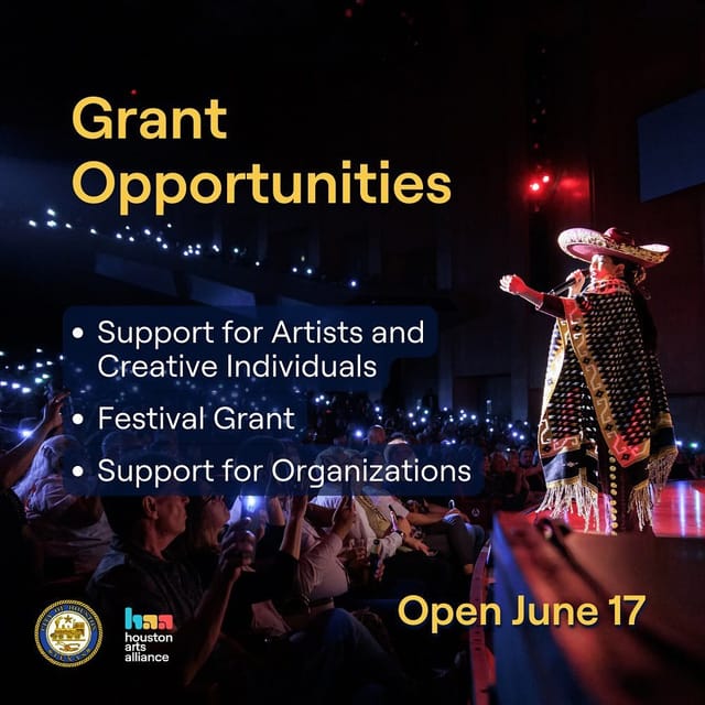 Alt tag: "Interactive performance scene at Houston Arts Alliance workshops, highlighting artist grants."