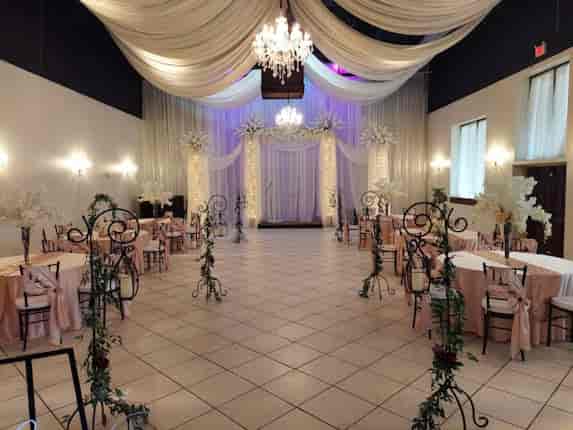 Elegant reception hall in The Gardens Houston, perfect for weddings and formal events.