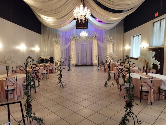 Elegant reception hall in The Gardens Houston, perfect for weddings and formal events.