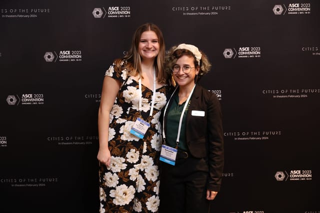 Younger Member Forum attendees networking at ASCE Houston conference on future cities.