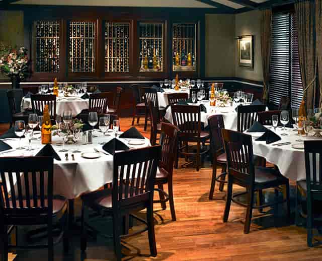 Sophisticated private event space at Lawry's The Prime Rib Dallas, ideal for corporate dinners.