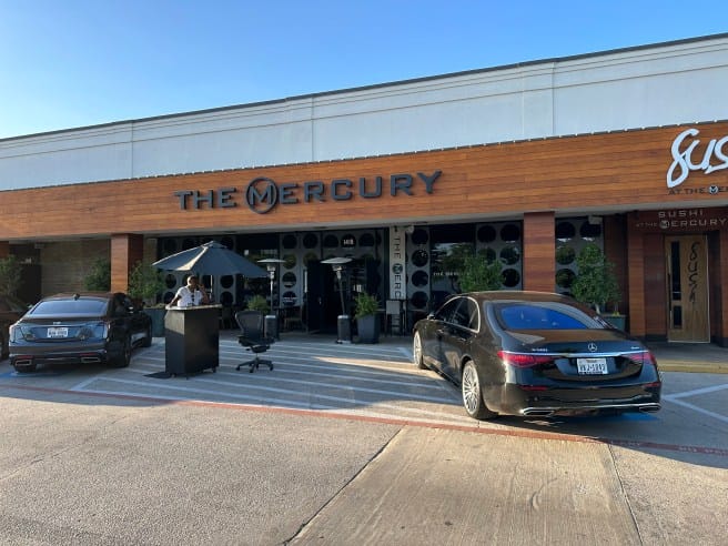 The Mercury Dallas restaurant with modern facade, perfect for corporate events.