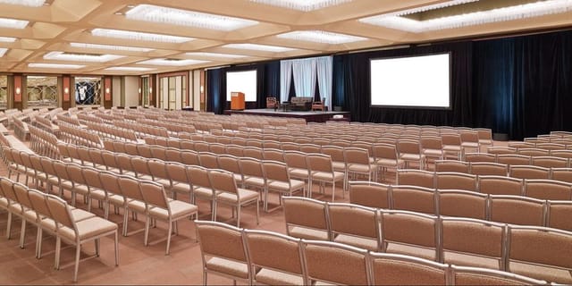 Ballroom at The Westin Dallas: elegant event space for conferences with neat seating.