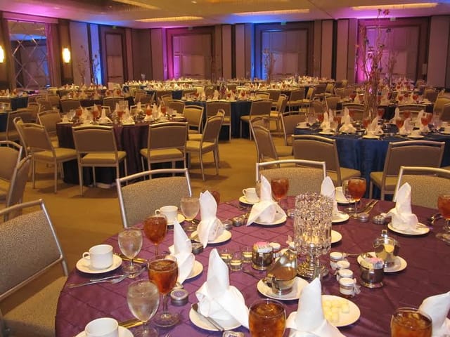 Elegant ballroom banquet setting at The Westin Dallas, perfect for corporate events.