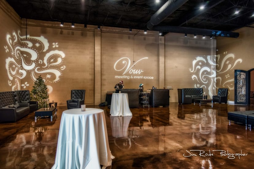 Sleek lobby in Vouv Event Space, perfect for weddings and corporate gatherings.