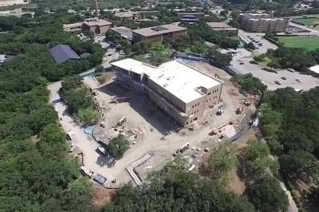 SB Hall construction site at University of Dallas for new event venue and conference center.