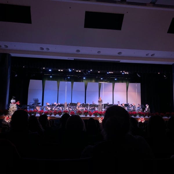 Theatre stage setup at Flower Mound High School for engaging performances and events.