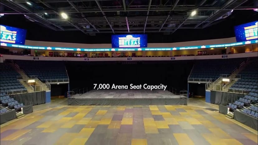 Spacious 7,000-seat arena at Credit Union of Texas for concerts and events.