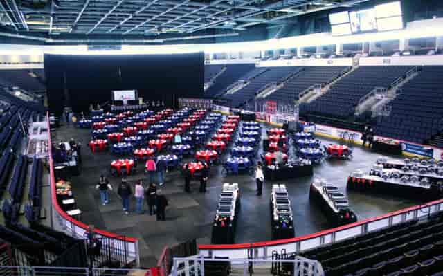 Premium Level Lounge at Credit Union Event Center, ready for a community gathering.
