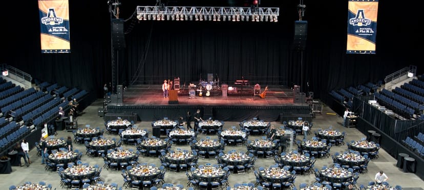 Premium Level Lounge with elegant tables, ideal for galas and keynote events.