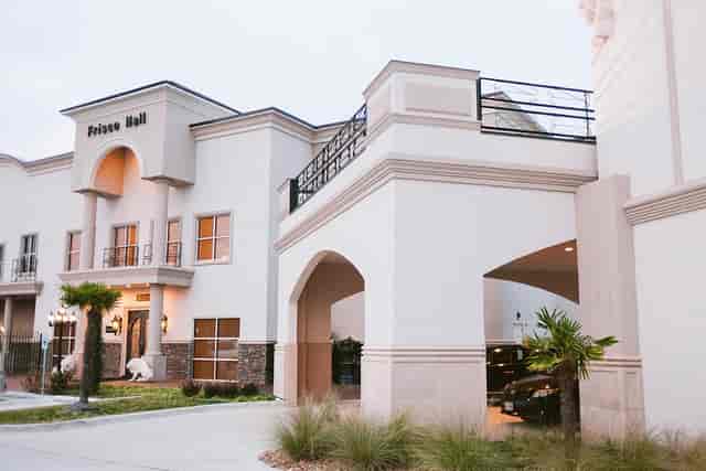 Elegant Grand Foyer in Frisco Hall, ideal for upscale corporate events and gatherings.