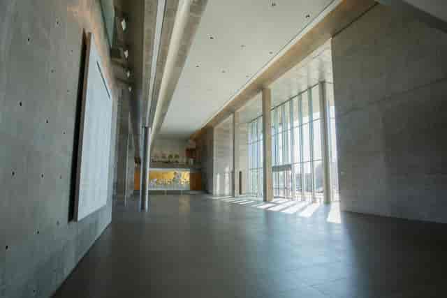 Grand Lobby of Modern Art Museum Fort Worth, spacious event space with natural light.