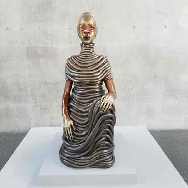 Modern Auditorium bronze sculpture at Fort Worth Museum, ideal for art exhibitions and corporate events.