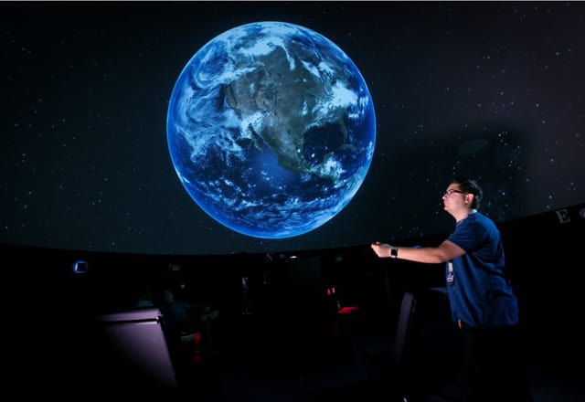 Fort Worth planetarium showcasing immersive Earth projection for educational events.