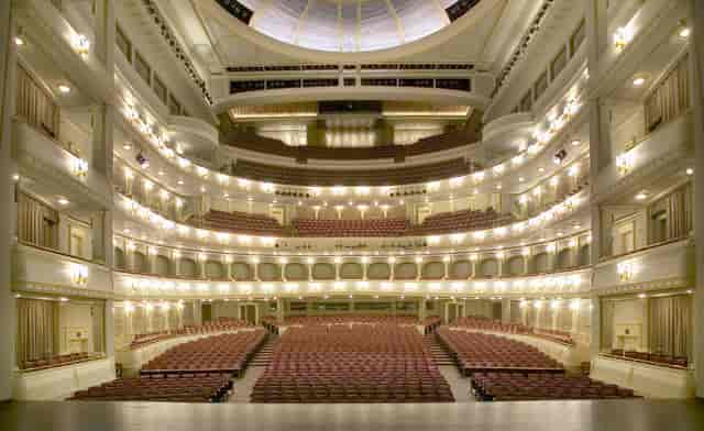 Bass Hall auditorium with tiered seating, ideal for performances and gala events.