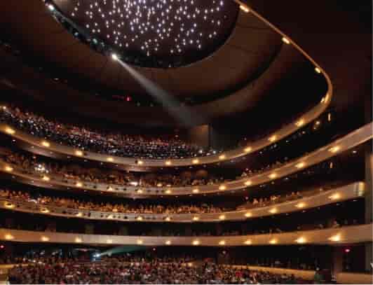 Winspear Opera House auditorium with tiered seating for engaging performances in Texas.
