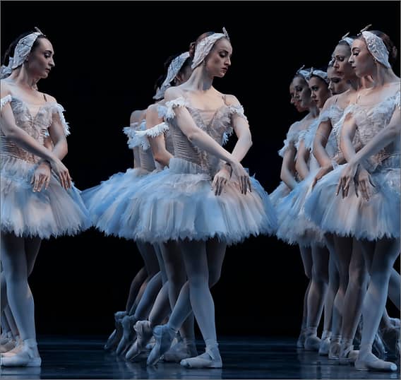 Ballet performance at Winspear Opera House showcasing elegant dancers in tutus.