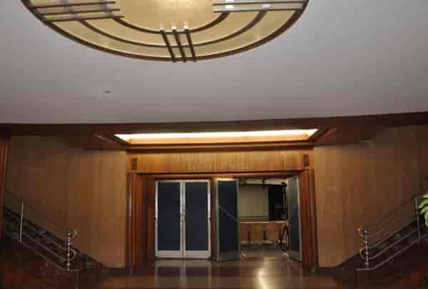 Elegant foyer of Margaret and Al Hill Lecture Hall, ideal for upscale receptions and networking.