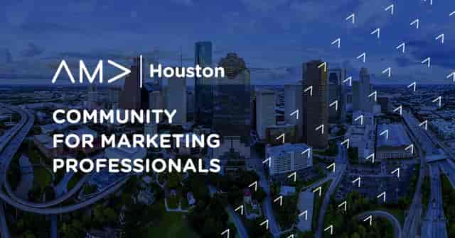 "Vibrant Houston cityscape for AMA networking event and professional development."
