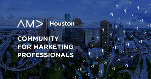 "Vibrant Houston cityscape for AMA networking event and professional development."