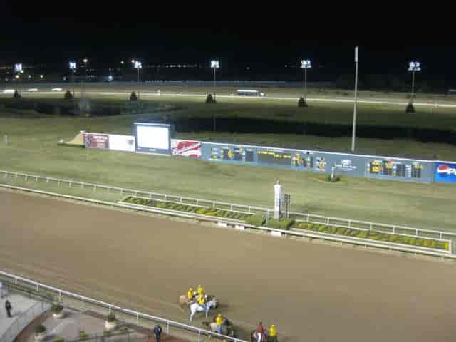 Lone Star Park racetrack at night, ideal for corporate events and horse racing.