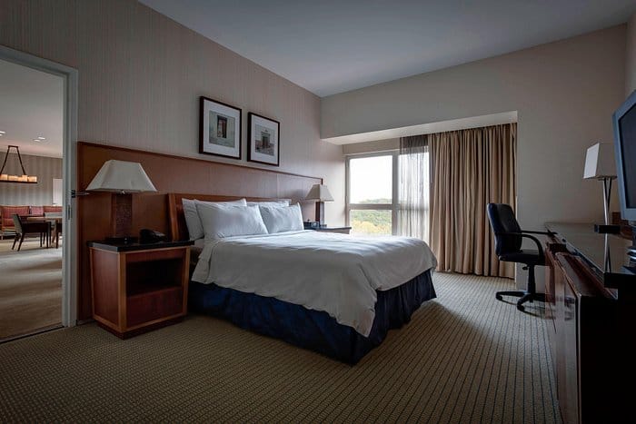 Conference room in Marriott Dallas with natural light, ideal for meetings and events.