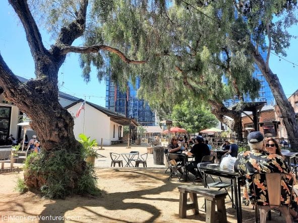 St. John Courtyard in San Pedro Square Market, perfect for casual networking events.