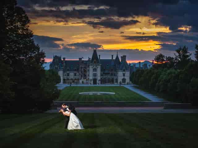 Diana at Biltmore estate during sunset, perfect for upscale weddings and events.