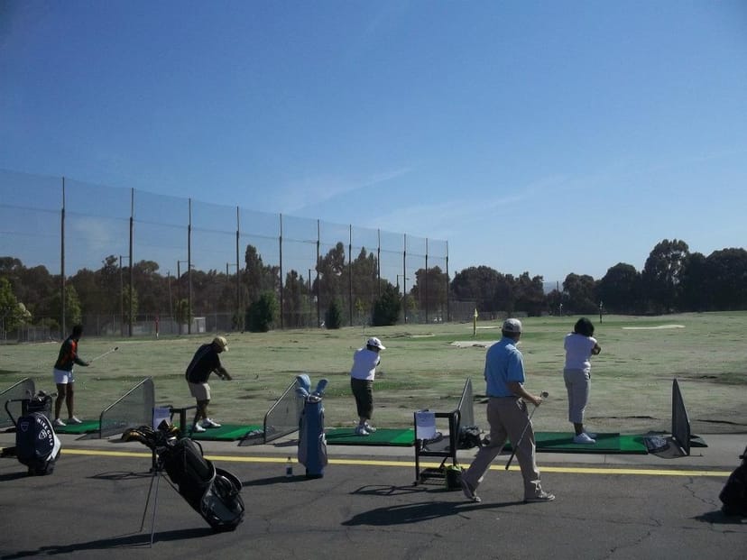 Golf driving range at Monarch Bay Golf Club, ideal for corporate networking events.