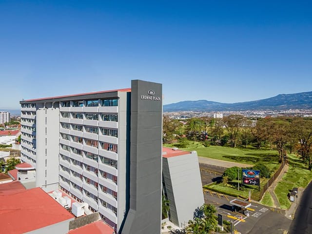 Modern Crowne Plaza San Jose venue with scenic views, perfect for meetings and events.