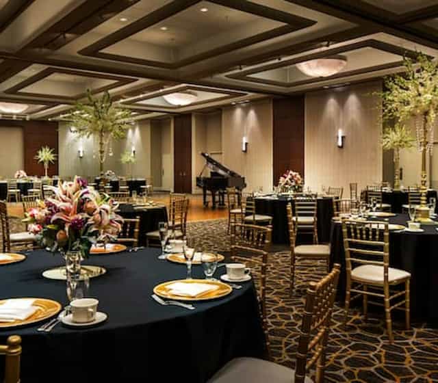 Elegant banquet hall at DoubleTree San Jose, ideal for weddings and corporate events.
