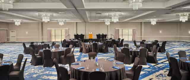 Banquet Hall at DoubleTree San Jose, elegantly set for conferences and presentations.