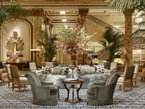 Elegant Pavilion Room at Fairmont San Francisco, featuring a grand staircase for events.