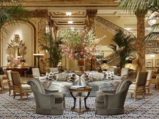 Elegant Pavilion Room at Fairmont San Francisco, featuring a grand staircase for events.