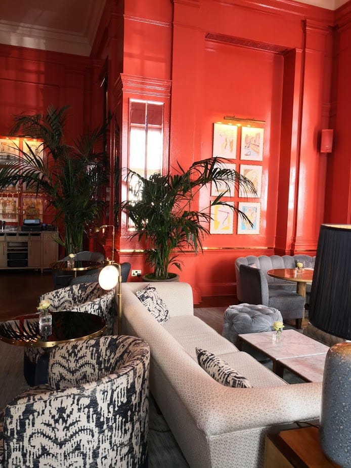 Vibrant lounge at Small Plates restaurant, perfect for networking and casual events.