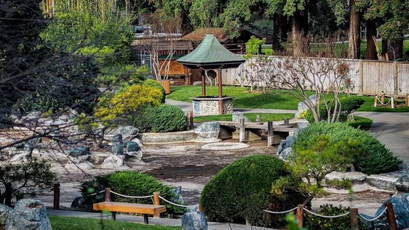 Okayama Room in Kelley Park: serene outdoor venue with tranquil gazebo for events.