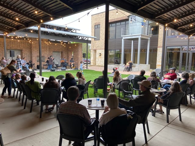 Sunnyvale Community Center outdoor venue with seating for events and performances.