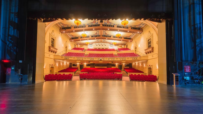 Elegant San Jose concert hall with ornate architecture, ideal for performances and events.