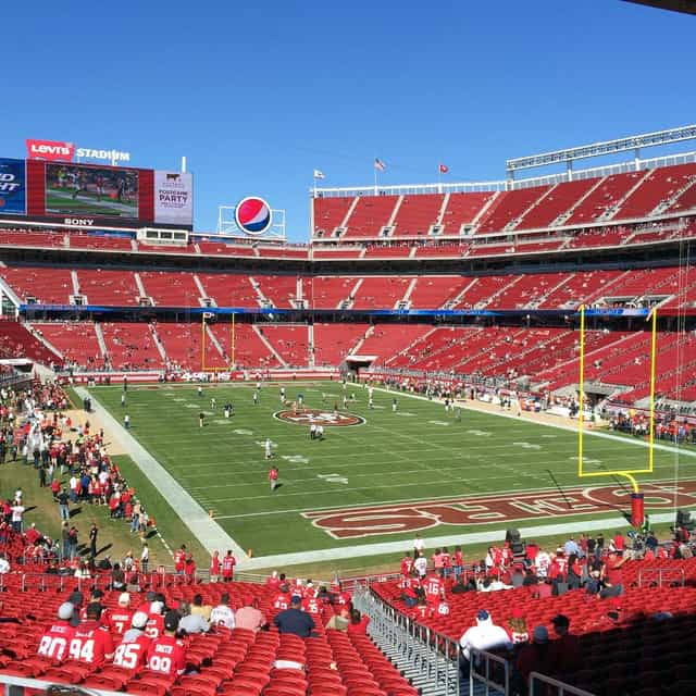 Spacious Levi's Stadium ready for corporate events and sports gatherings, featuring optimal seating.
